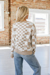 Lexee Checkered Round Neck Sweater