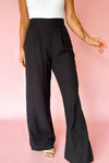Black Pleated Straight Pants