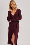 Ribbed Wrap Midi Dress