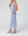 Cassie Sleeveless Pocket Slinky Maxi Dress