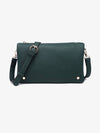 Phiona Studded Flapover Crossbody Bag | Dark Forest Green