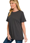 Boyfriend Round Neck Tee | Black