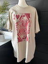 CHAMPAGNE QUEEN OF HEARTS Oversized Graphic Tee