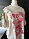 CHAMPAGNE QUEEN OF HEARTS Oversized Graphic Tee