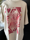 CHAMPAGNE QUEEN OF HEARTS Oversized Graphic Tee