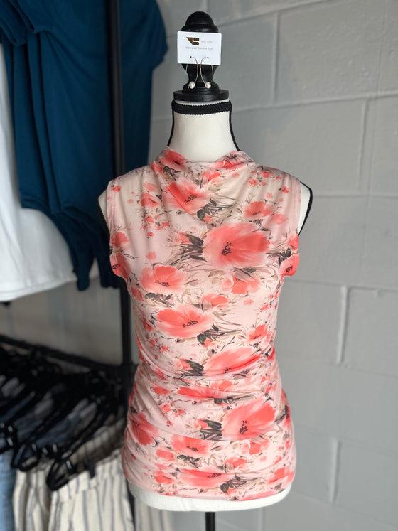 Mesh Floral Tank