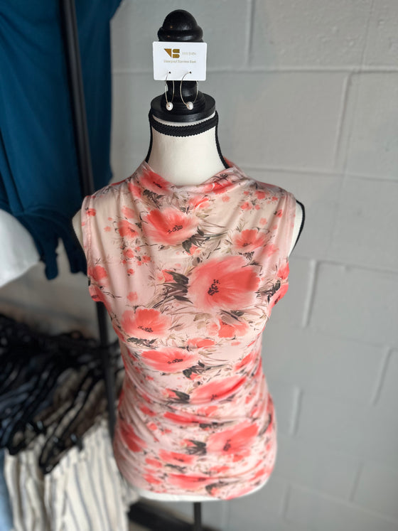 Mesh Floral Tank