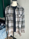 Gray, Tan & Olive Plaid Flannel