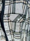 Gray, Tan & Olive Plaid Flannel