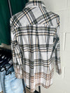 Gray, Tan & Olive Plaid Flannel