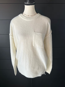  Zenana Melange Hi Low Hem Pocket Sweater