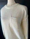 Zenana Melange Hi Low Hem Pocket Sweater