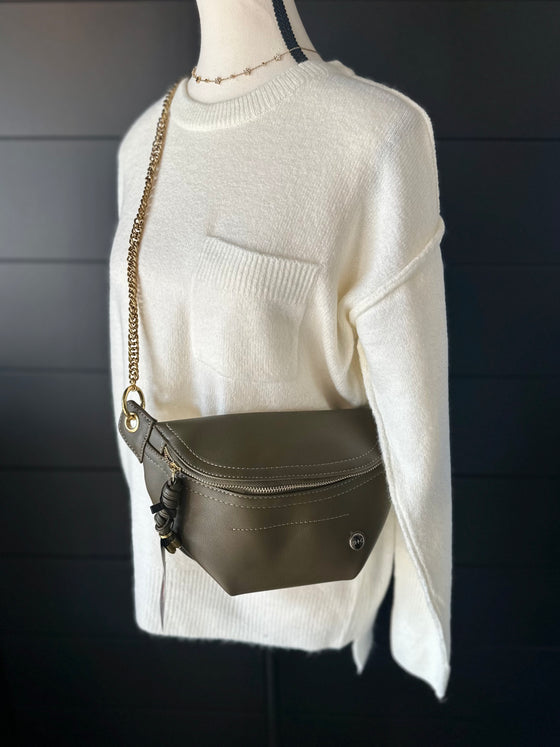 Zenana Melange Hi Low Hem Pocket Sweater