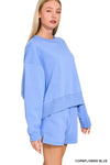 Fleece Sweatshirt & Shorts Set | Cornflower Blue