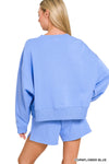 Fleece Sweatshirt & Shorts Set | Cornflower Blue