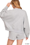 Fleece Sweatshirt & Shorts Set | Heather Gray