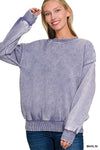 Acid Washed Fleece Oversized Pullover | Marlin