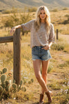Oversized Striped Knit Top