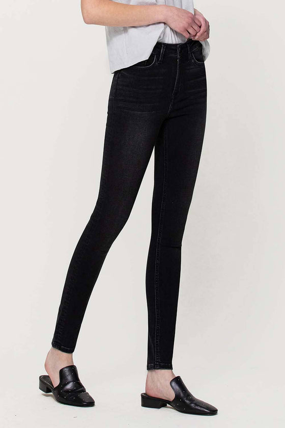 Black High Rise Super Soft Ankle Skinny Jeans