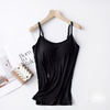 Modal Cami Tank with Built-In Bra: Black