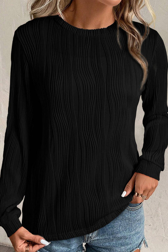 Branson Textured Long Sleeve Top