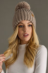 Taupe Knit Pom Hat