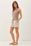 Round Neck Slub Knit Top Tank