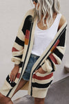 Earthy Striped Chunky Cardigan