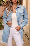 Light Wash Distressed Denim Jacket
