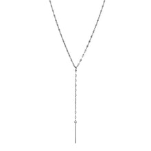  Silver Shimmer Lariat Necklace
