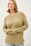 Basic Round Neck Boyfriend Fit Sweater | Plus
