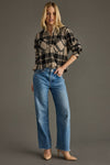 Tan & Black Plaid Button Up