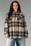 XXL | Tan & Black Plaid Button Up | Limited quantity!