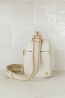  Bridget Sling Crossbody Fanny Mini Belt Bag: Cream