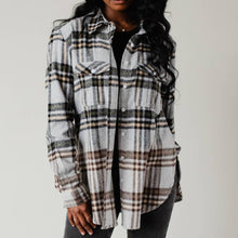  Gray, Tan & Olive Plaid Flannel