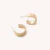 Dylan Ridged Hoops: Gold