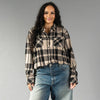 XXL | Tan & Black Plaid Button Up | Limited quantity!