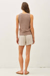 Round Neck Slub Knit Top Tank
