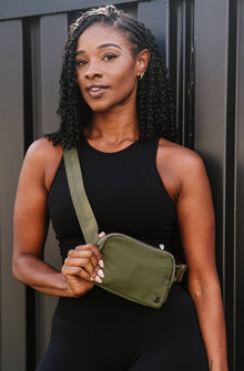  Madison Crossbody Belt Bag: Army Green