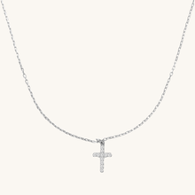  Silver Crystal Cross Necklace