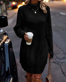  Chunky Turtleneck Sweater Dress