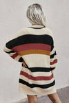 Earthy Striped Chunky Cardigan