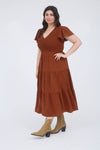 Plus | Flutter Sleeve Midi Dress | Blu Pepper