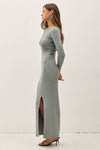 LONG SLEEVE ROUND NECK MAXI SWEATER DRESS