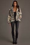 Cream & Black Paisley Fleece Coatigan