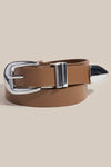 Modern Sleek Vegan Leather Belt | Light Brown