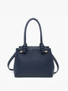 Blair Classic Satchel Bag – Knotted Handles & Strap | Navy