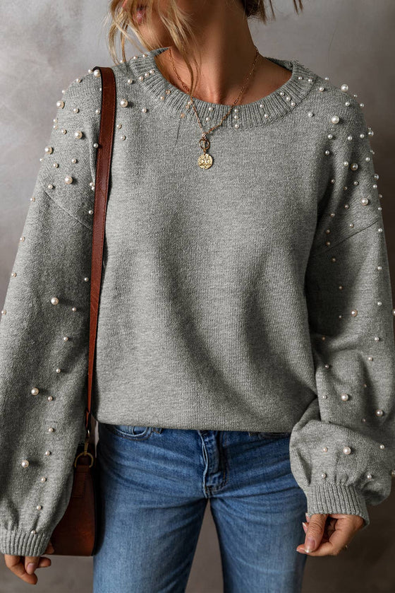 Long Sleeve Pearl Pullover Sweater