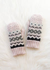 Blush, Sage, Black & White Mittens