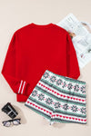 Sleigh Long Sleeve and Wide Leg Shorts Lounge Set